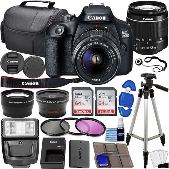 Canon EOS 2000D DSLR Camera Kit with 3 Lenses
