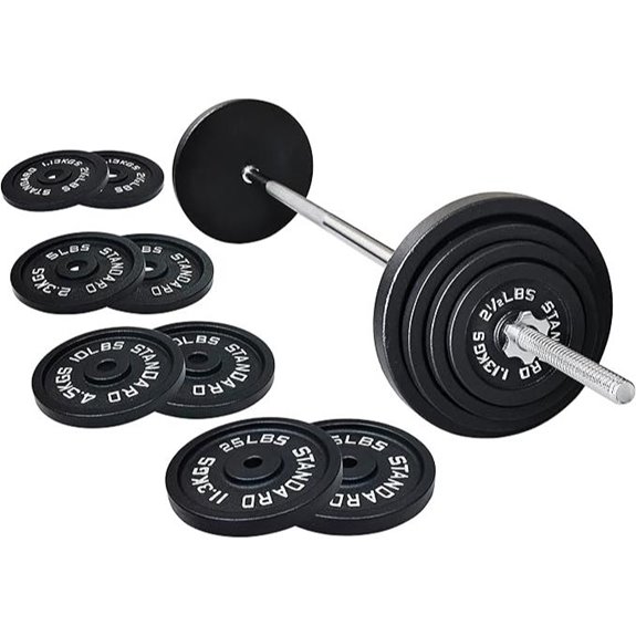 Fitvids Cast Iron Barbell Weight Set (95 lbs)