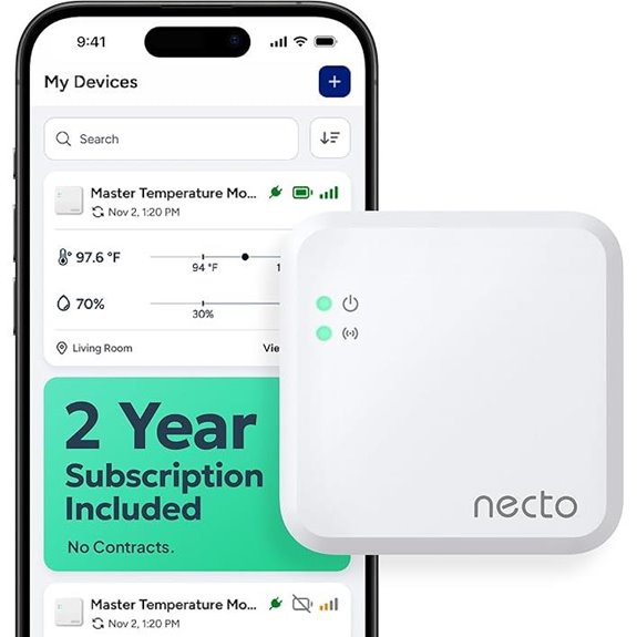 Necto Cellular Temperature Monitor with App Alerts