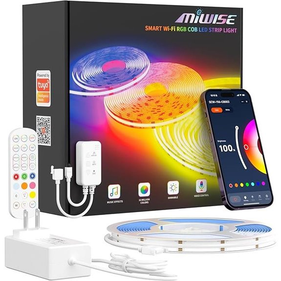 MIWISE RGB LED Strip Light Color Changing 20ft
