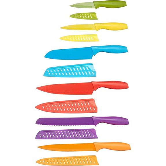 Amazon Basics Color-Coded 12-Piece Knife Set