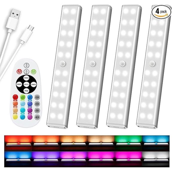 Diomart 48 LED RGB Under Cabinet Lights (4 Pack)