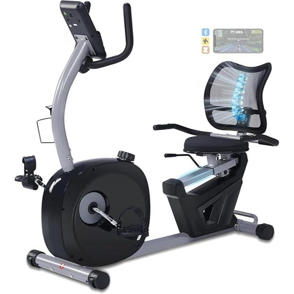 Recumbent Exercise Bike with App and Comfort Seat