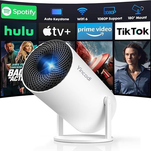 Mini Portable 1080P WiFi 6 Bluetooth Projector