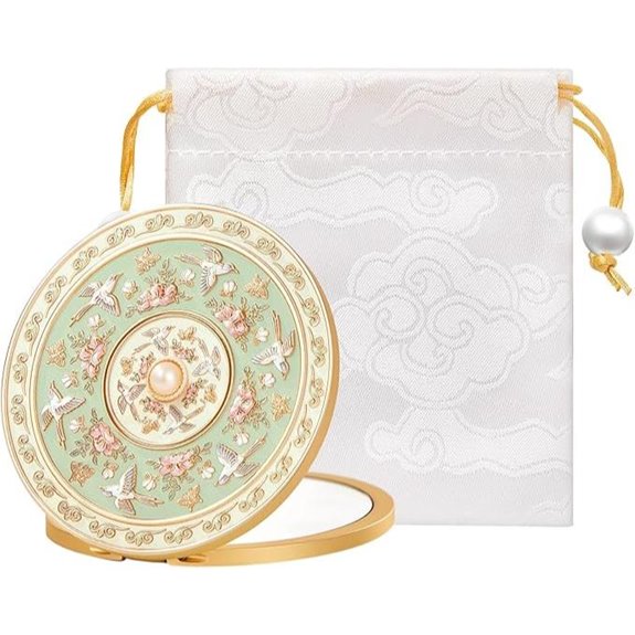 Mini Travel Makeup Mirror with Pouch