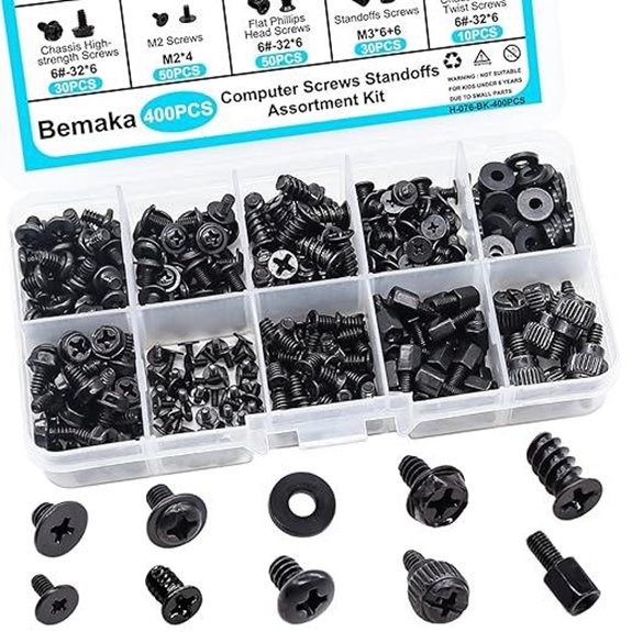 400Pcs Computer Screws Kit for Motherboard and PC Repair