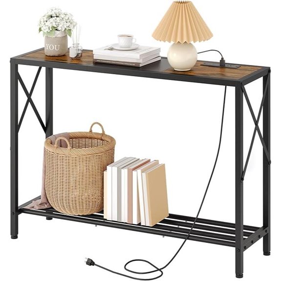 Tajsoon Console Table with Charging Station