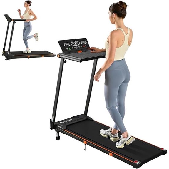 Foldable 3-in-1 Treadmill with Desk for Home