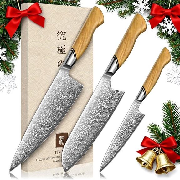 TIVOLI Damascus Kitchen Knife Set (3-Piece)
