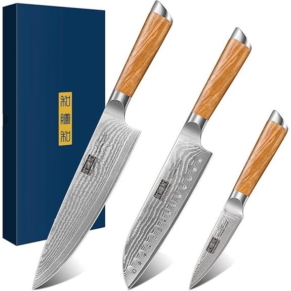 HOSHANHO Damascus Kitchen Knife Set (3-Piece)