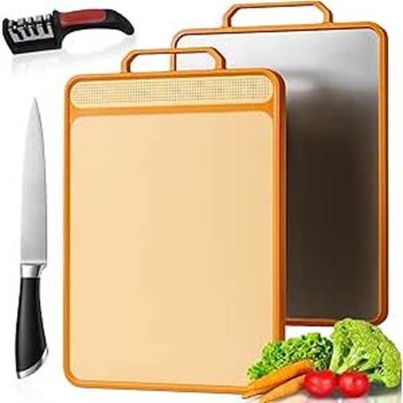 KYNATE Double-Sided Steel & Wheat Straw Cutting Board