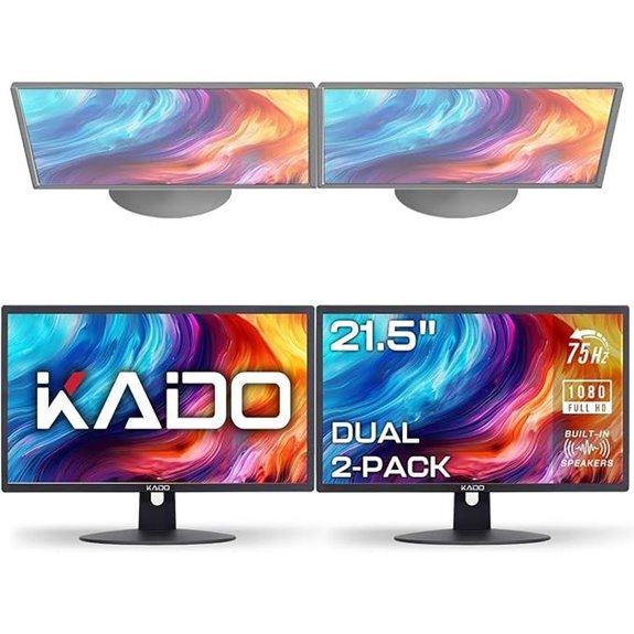 Kado Dual 22 1080p Monitors with Speakers (2-Pack)