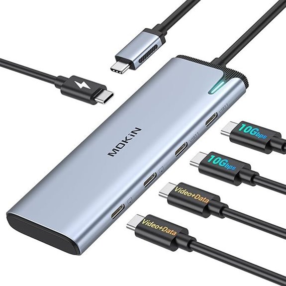 USB-C Dual Monitor Hub with 4K@60Hz and 100W Charging