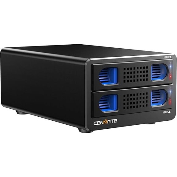 Aluminum Dual Bay 10Gbps SATA Hard Drive Enclosure