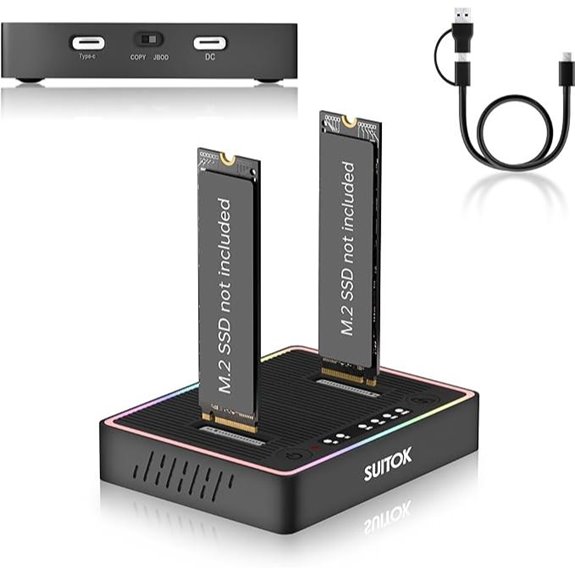 M.2 Duplicator Cloner Dual-Bay USB C Dock Station