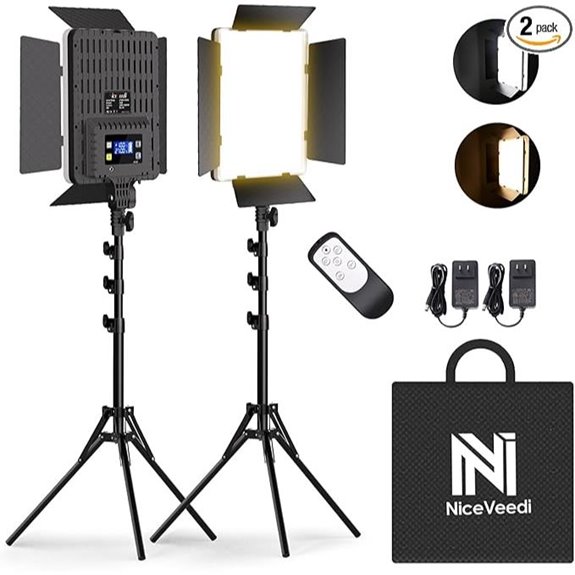NiceVeedi 2-Pack Dimmable Bi-Color LED Photography Lights