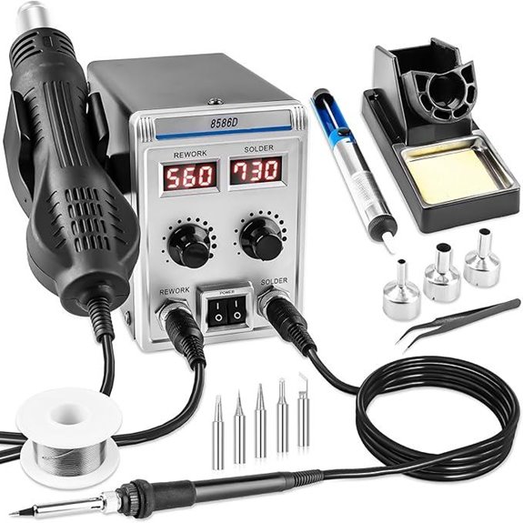 8586D 2-in-1 Soldering & Hot Air Rework Station