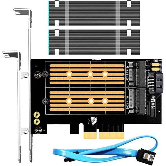 GLOTRENDS Dual M.2 SSD PCIe Adapter with Heatsink