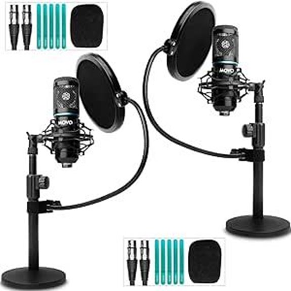 Movo PodPak2T 2-Pack XLR Microphone Podcast Kit