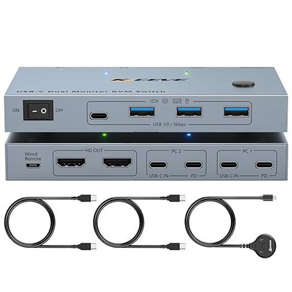 dual monitor laptop kvm