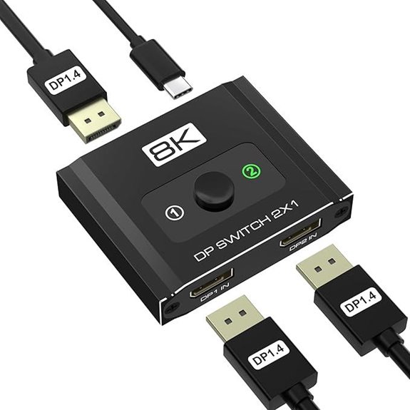 DisplayPort 2-in-1 Switcher for Dual PCs & Consoles