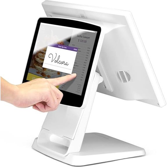 Volcora POS Terminal with Dual Touch Screens