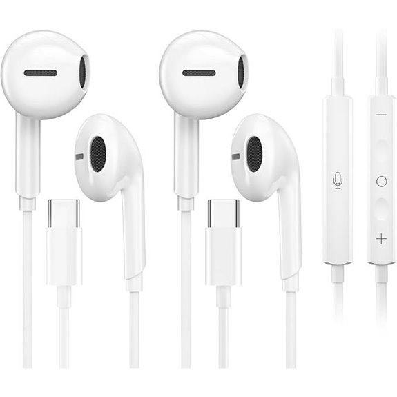 USB-C Earbuds for iPhone and Samsung (2 Pack)