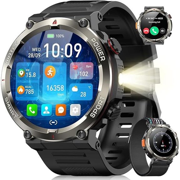 Military Smartwatch for Men with Call & Fitness Features