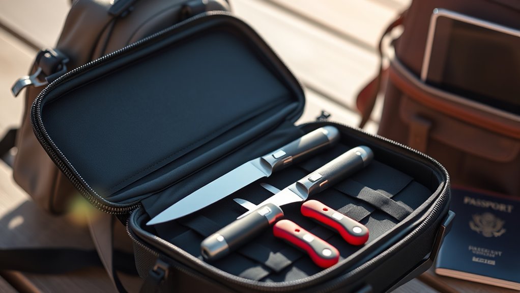 durable organized travel knife case