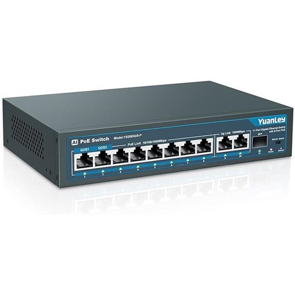 YuanLey 8-Port Gigabit PoE Switch with Uplink