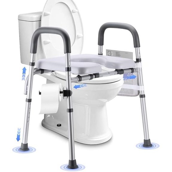 Raised Toilet Seat with Handles for Elderly and Large Users