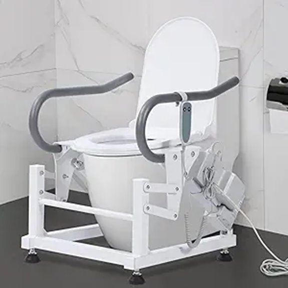 Electric Lift Toilet Seat with Padded Arms