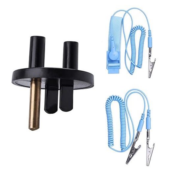 Grounded Outlet Plug & Anti-Static Wrist Strap Set