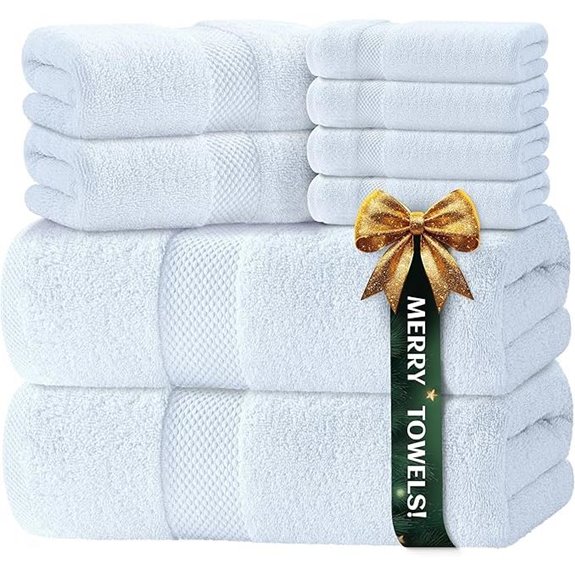Luxury White Bath Towel Set of 8 Pieces