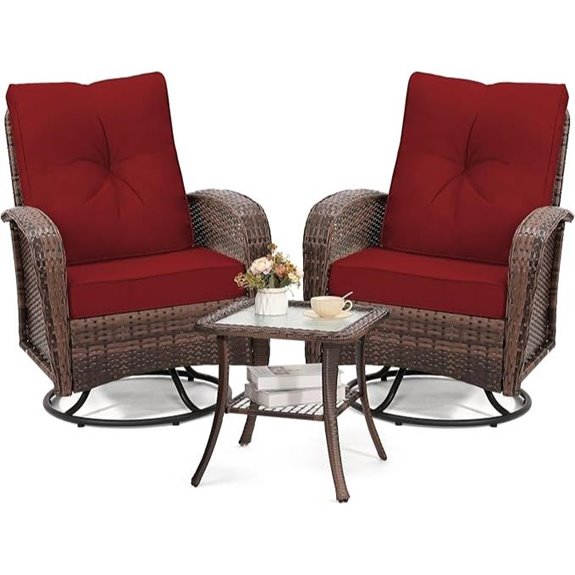 Luxury Outdoor Swivel Wicker Glider Set with Cushions