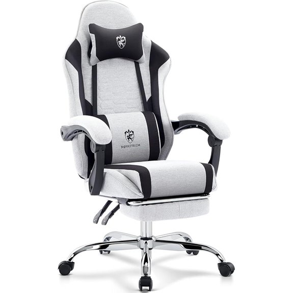 Gaming Chair with Footrest Lumbar Support Gel Pad