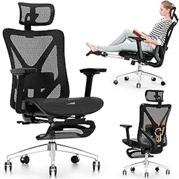 ergonomic office chair with footrest