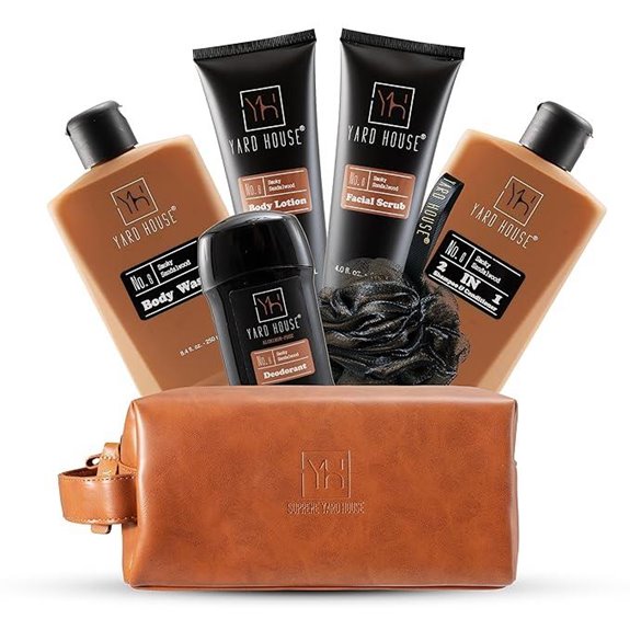 Luxury Men's Bath & Body Gift Set in Leather Bag