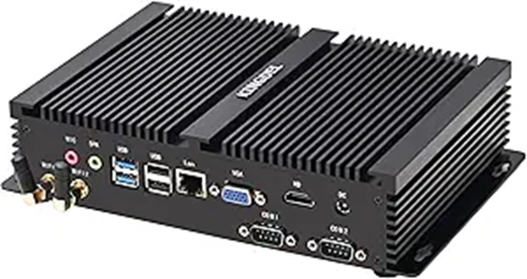 KINGDEL Mini PC i7 12th Gen Fanless Business Computer
