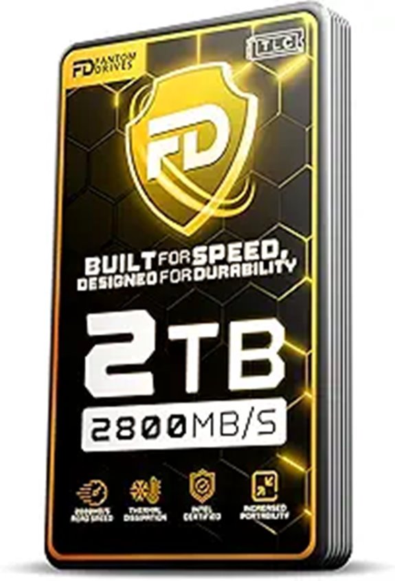 Fantom Drives 2TB External SSD Thunderbolt 3/4 USB-C