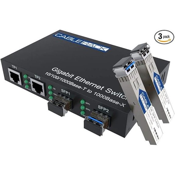CableRack Fiber Media Converter with Ethernet Ports