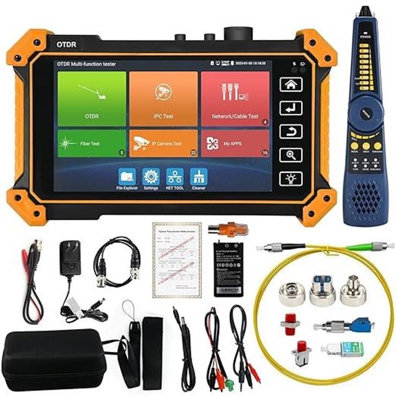 OTDR Fiber Optic Tester with Touchscreen and Network Tools