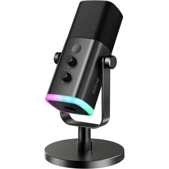 FIFINE USB/XLR Dynamic Microphone with RGB Lighting