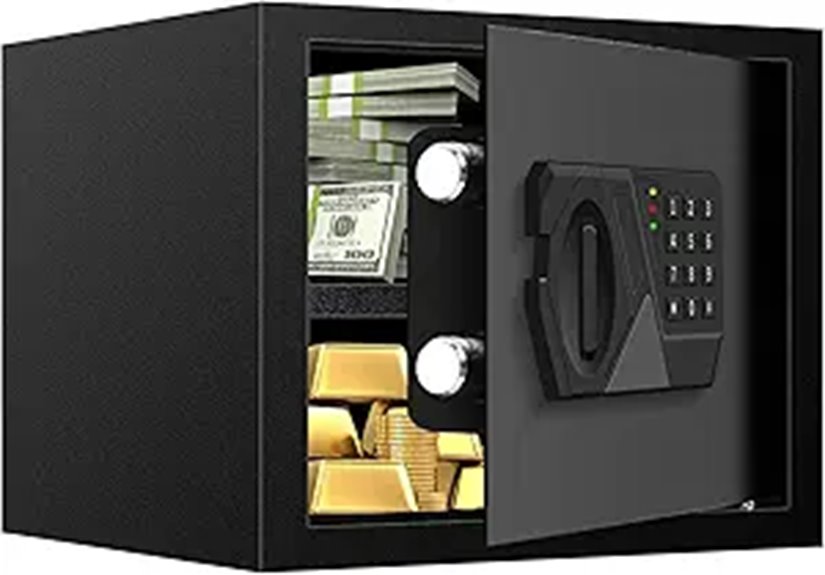 Small Fireproof Safe with Digital Keypad and Removable Shelf
