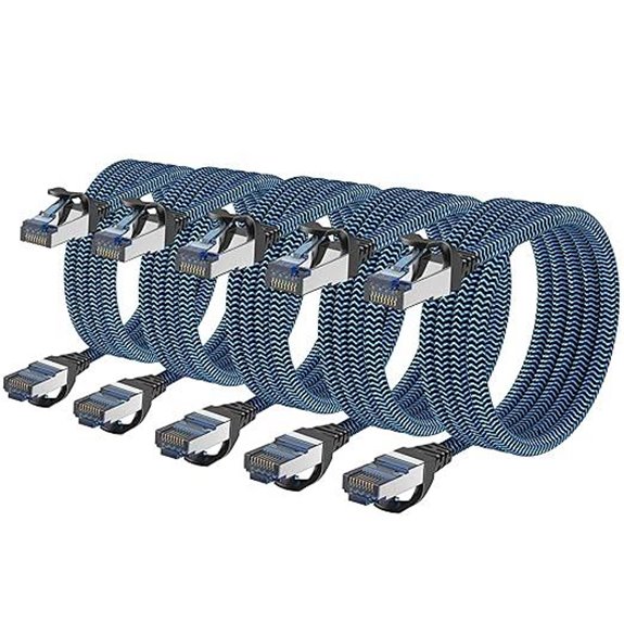 Cat8 Ethernet Cable 3ft 5 Pack High-Speed Blue