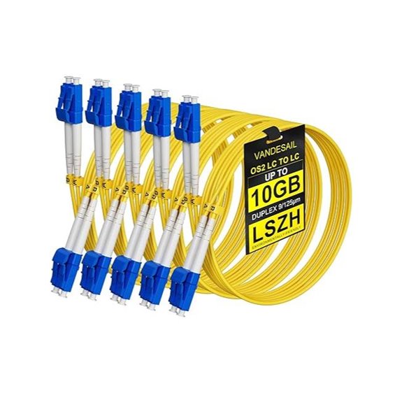 5 Pack LC to LC Fiber Patch Cables (2M)