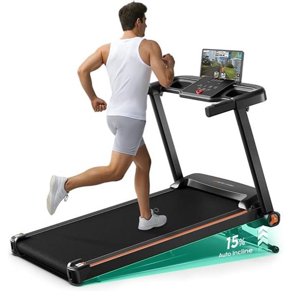 Foldable Treadmill with Incline Bluetooth Pulse Monitor