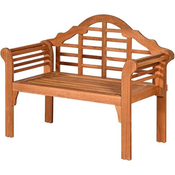 Tangkula Foldable Outdoor Eucalyptus Wood Bench