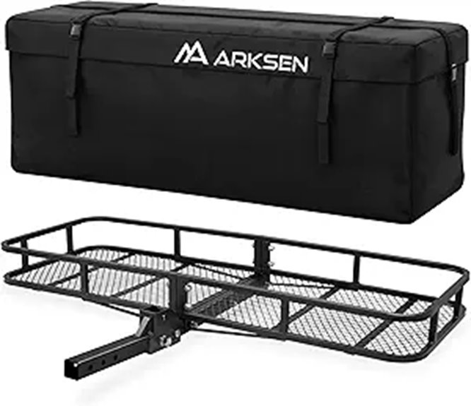 ARKSEN Folding Hitch Cargo Carrier with Waterproof Bag