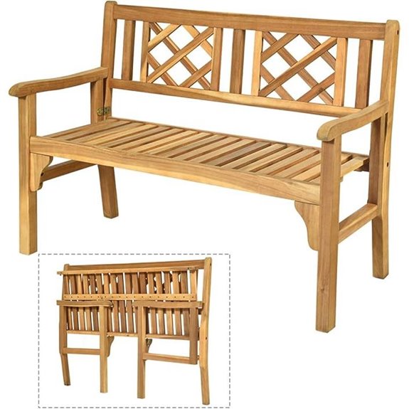 Giantex 4ft Foldable Outdoor Wood Garden Bench